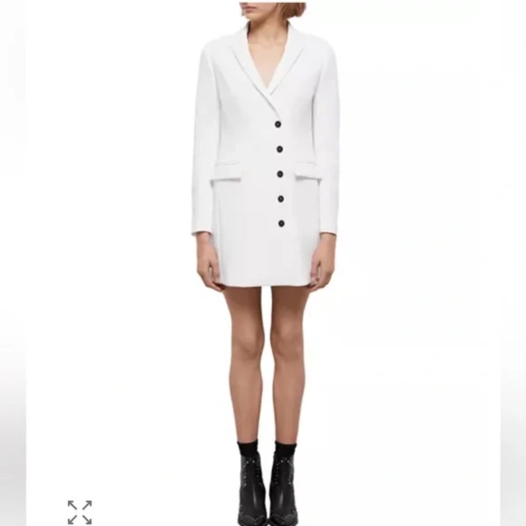 The Kooples Short White Crepe Blazer Dress Size M Nwot $575